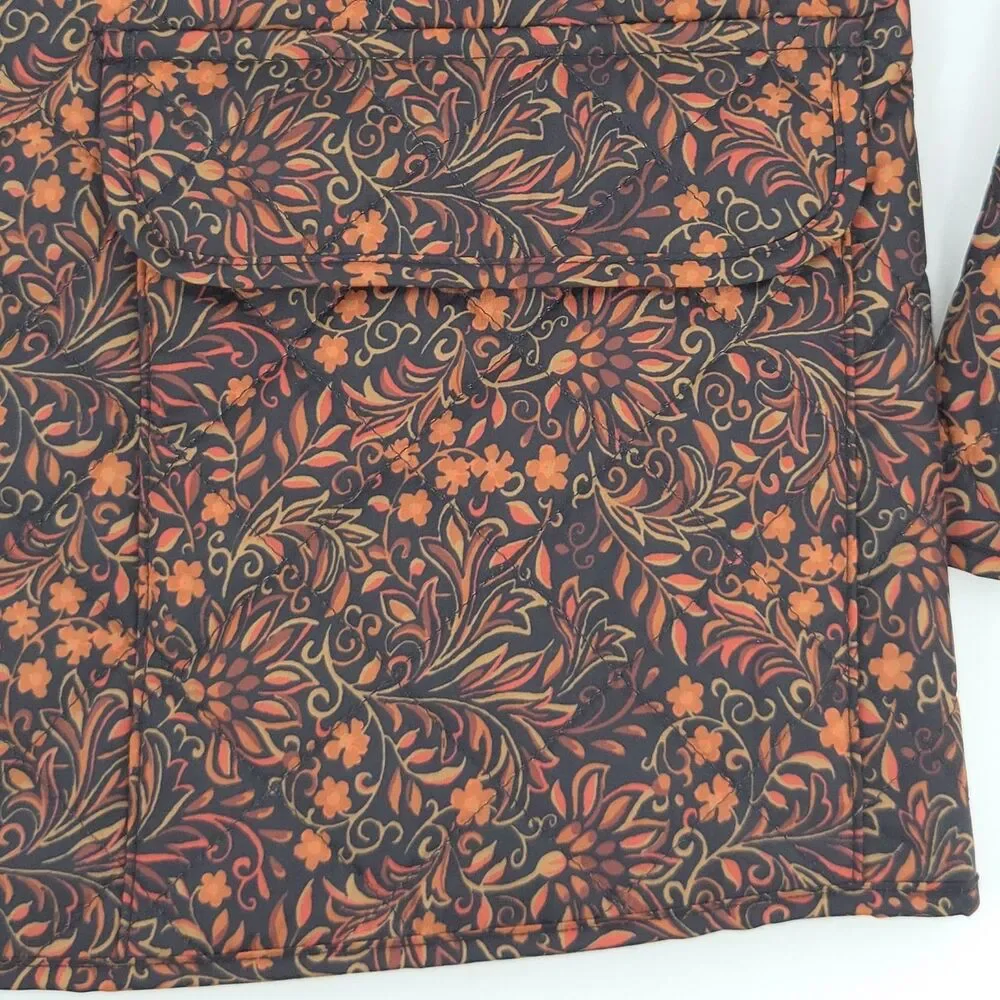 Croft & Barrel Quilted Jacket Womens Size Small Floral Fall Winter Gorpcore
